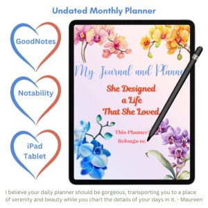 Tropical Orchids Digital Planner | iPad, Tablet | GoodNotes & Notability | Undated 80-Page Hyperlinked PDF