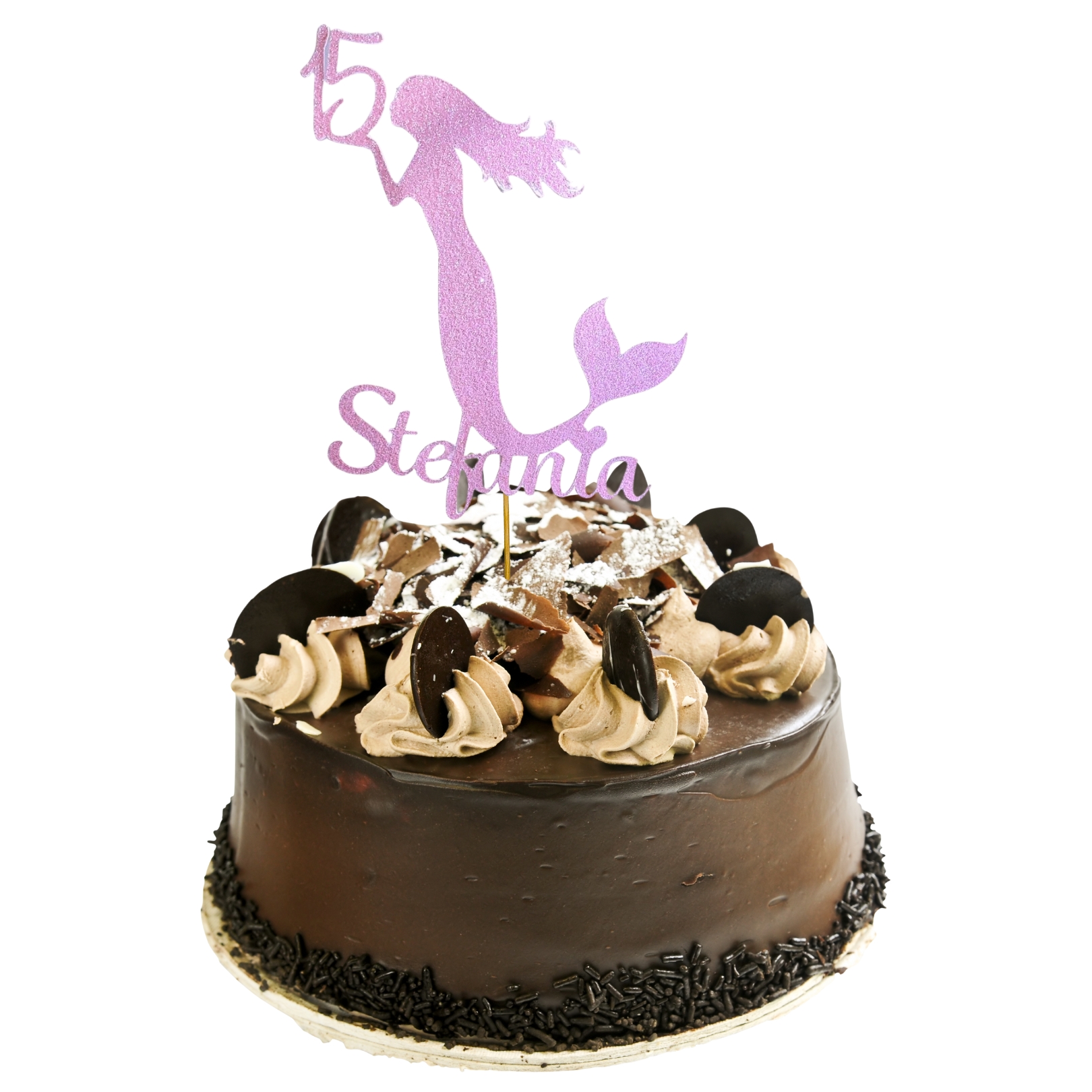 Mermaid Under the Sea Glitter Cake Topper – Birthday Party Decoration – Custom Color