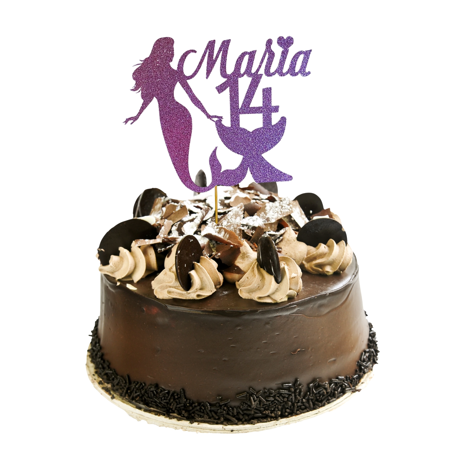 Mermaid Under the Sea Glitter Cake Topper – Birthday Party Decoration – Custom Color