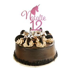 Unicorn Personalized Name and Age Cake Topper – Style 02