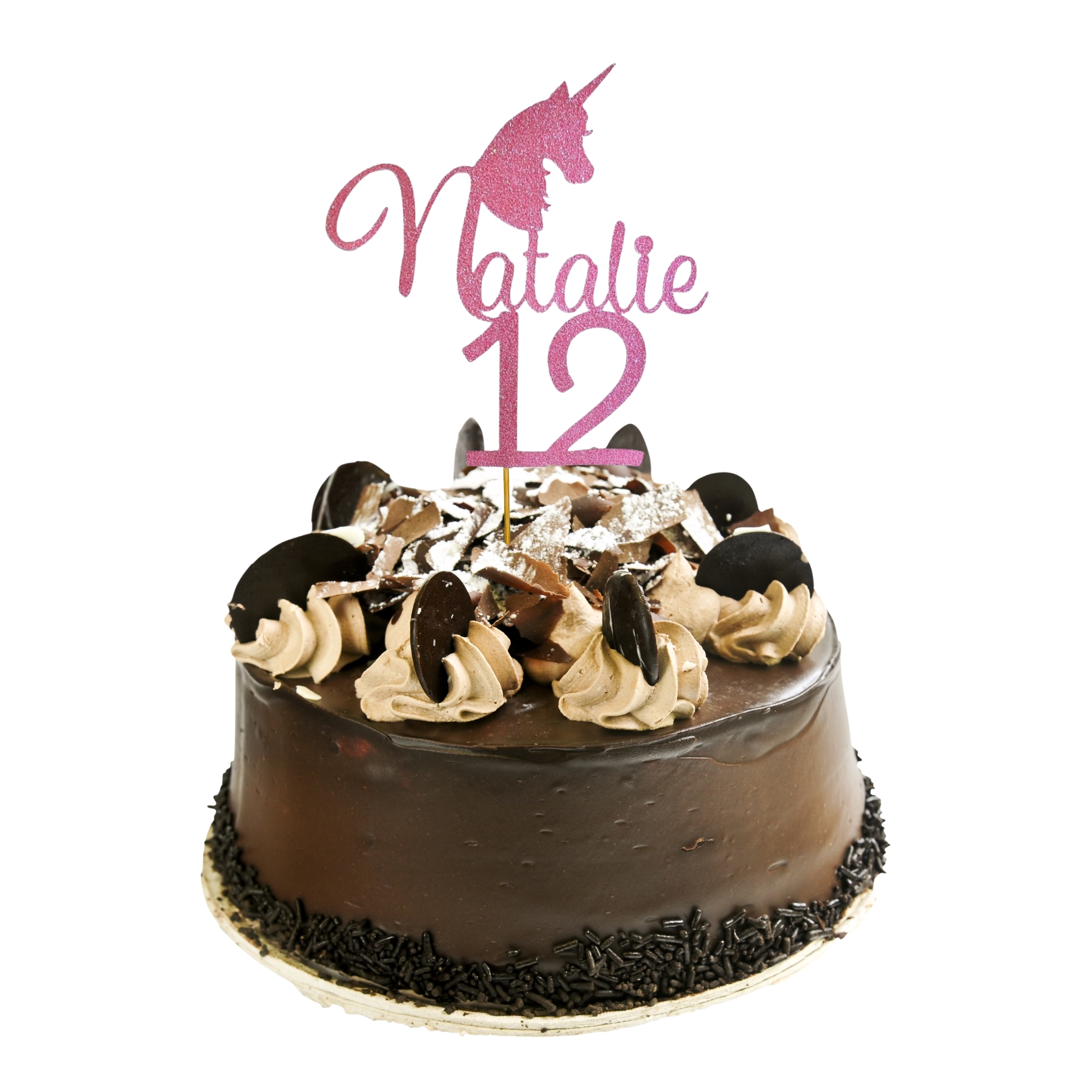 Unicorn Personalized Name and Age Cake Topper – Style 02