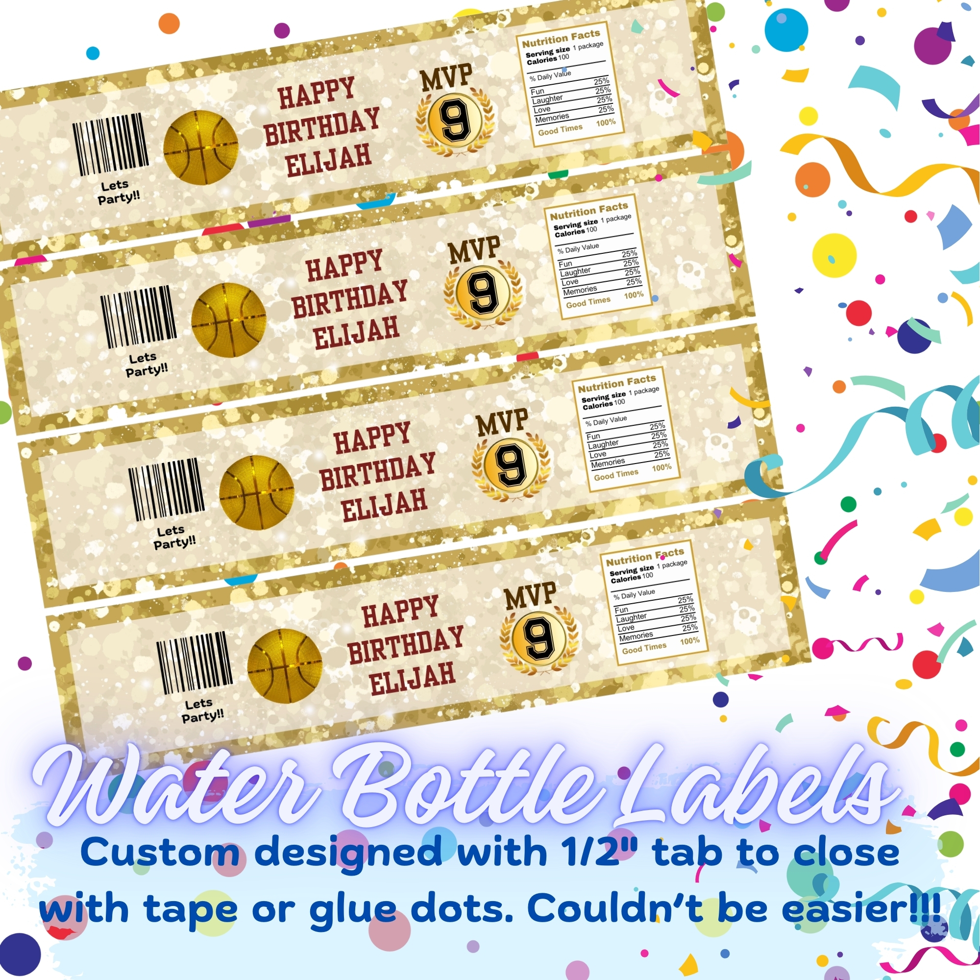 Kids Basketball Birthday Party Invitation Bundle – MVP Theme – Digital Printable