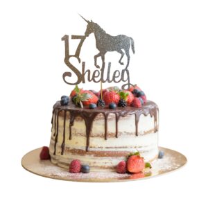 Unicorn Personalized Name and Age Cake Topper – Style 01