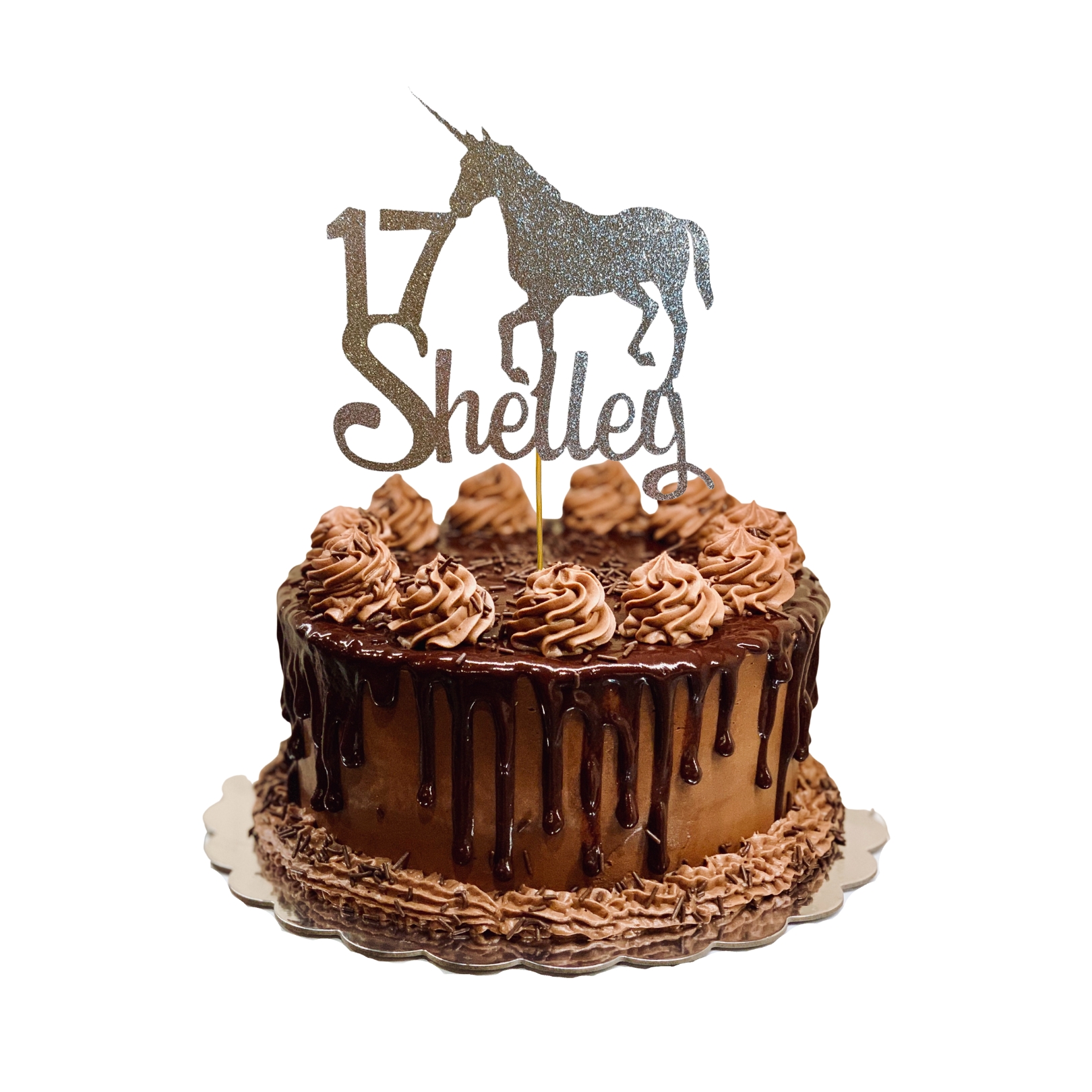 Unicorn Personalized Name and Age Cake Topper – Style 01