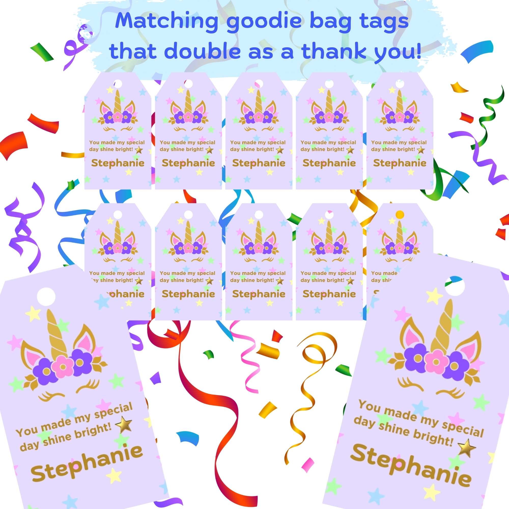 Kids Unicorn Magical Birthday Invitation Bundle