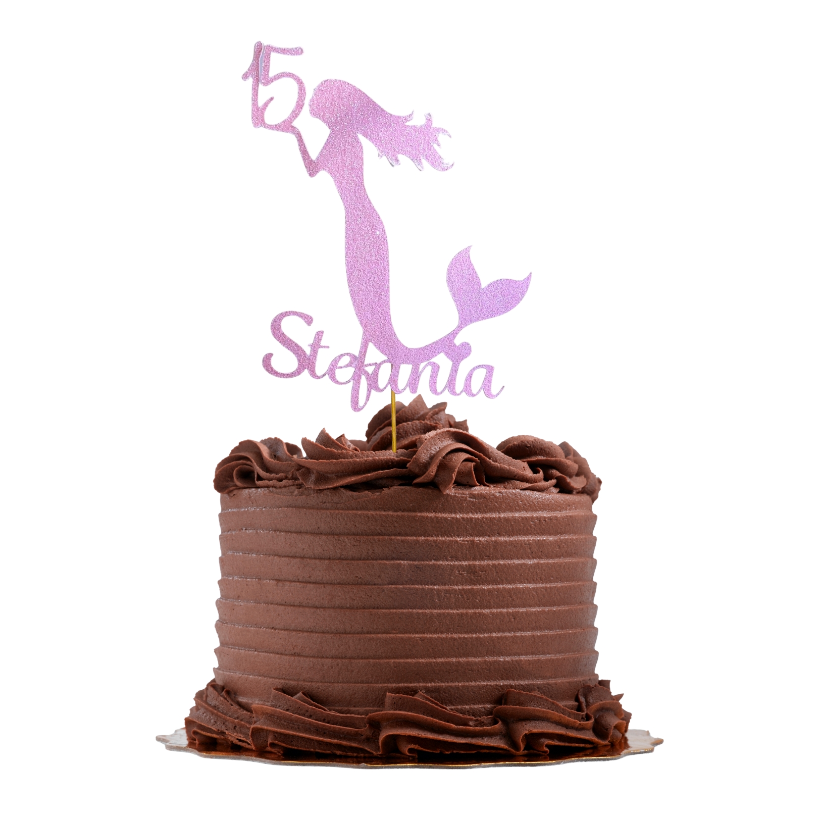 Mermaid Under the Sea Glitter Cake Topper – Birthday Party Decoration – Custom Color