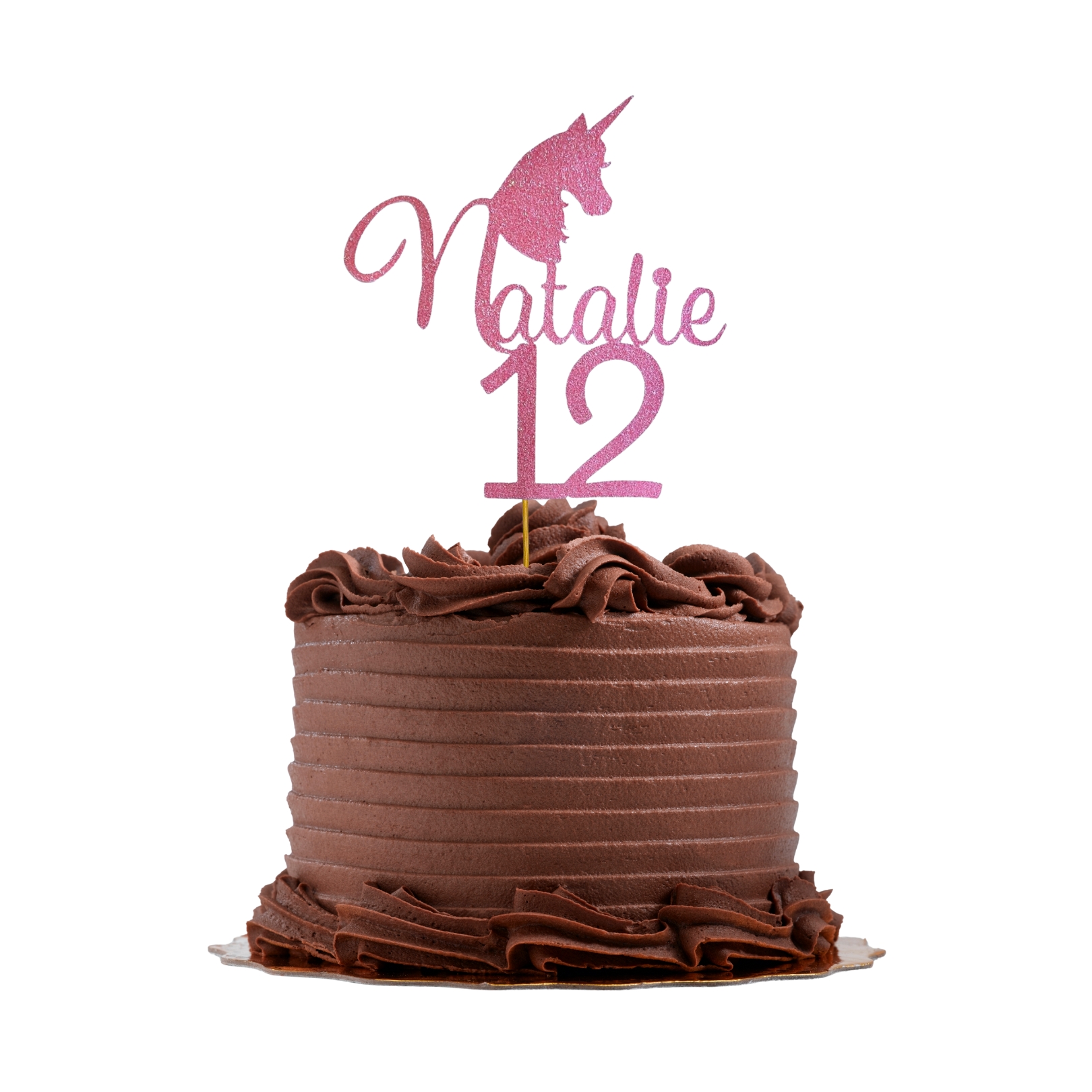 Unicorn Personalized Name and Age Cake Topper – Style 02