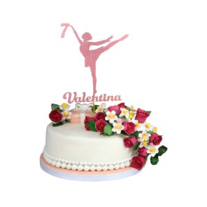 Ballerina Dance Glitter Cake Topper – Birthday Party Decoration – Custom Color