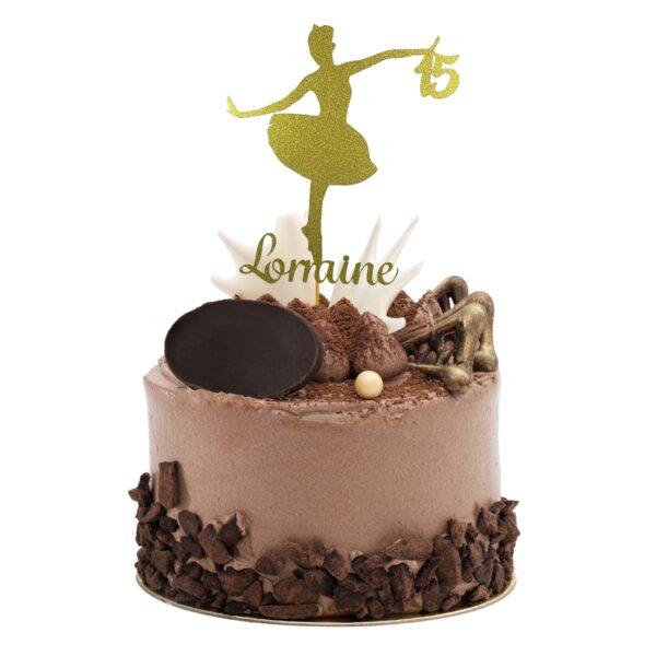 Ballerina Dance Glitter Cake Topper – Birthday Party Decoration – Custom Color