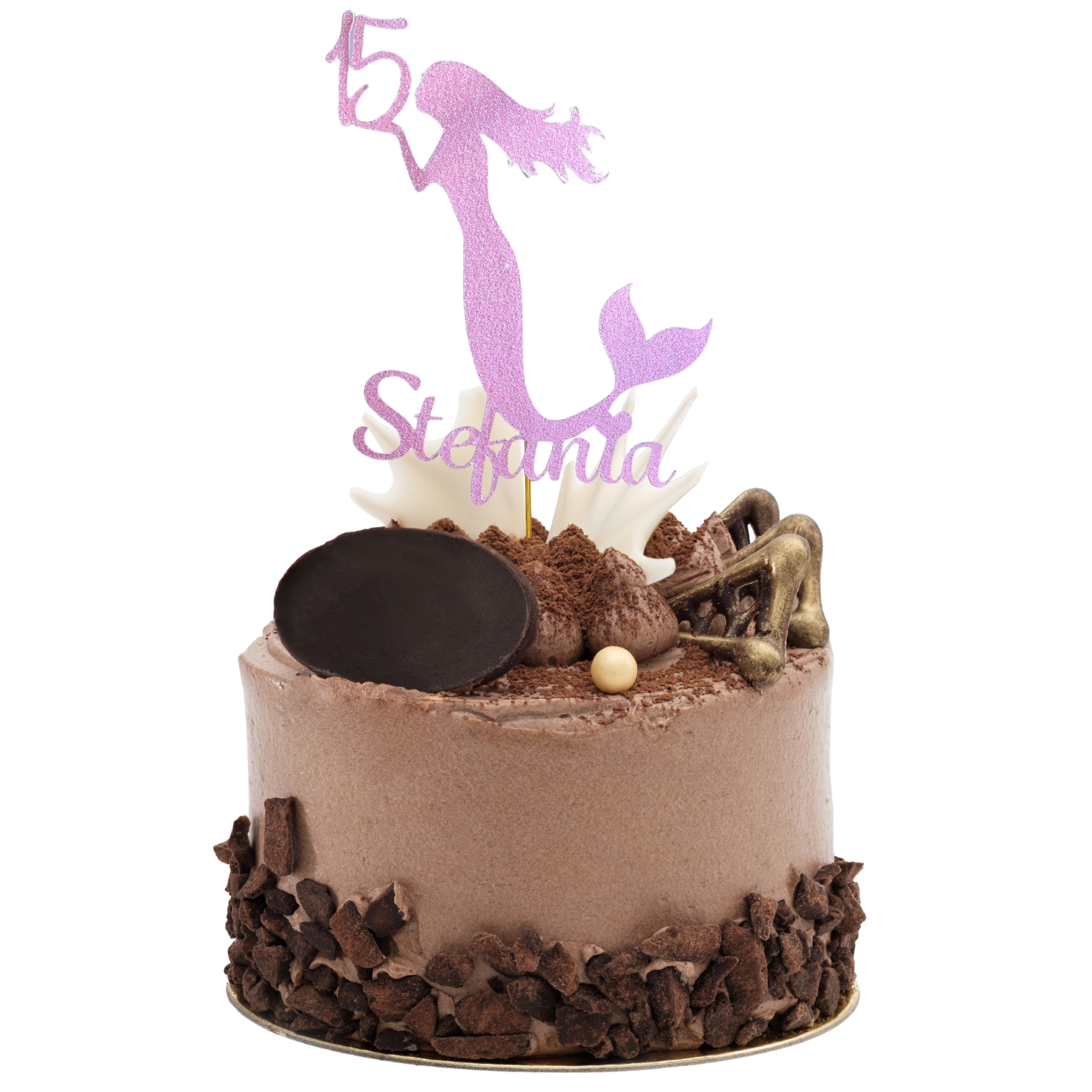 Mermaid Under the Sea Glitter Cake Topper – Birthday Party Decoration – Custom Color