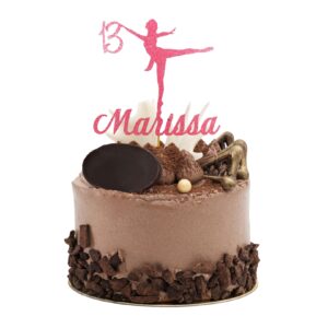 Ballerina Dance Glitter Cake Topper – Birthday Party Decoration – Custom Color