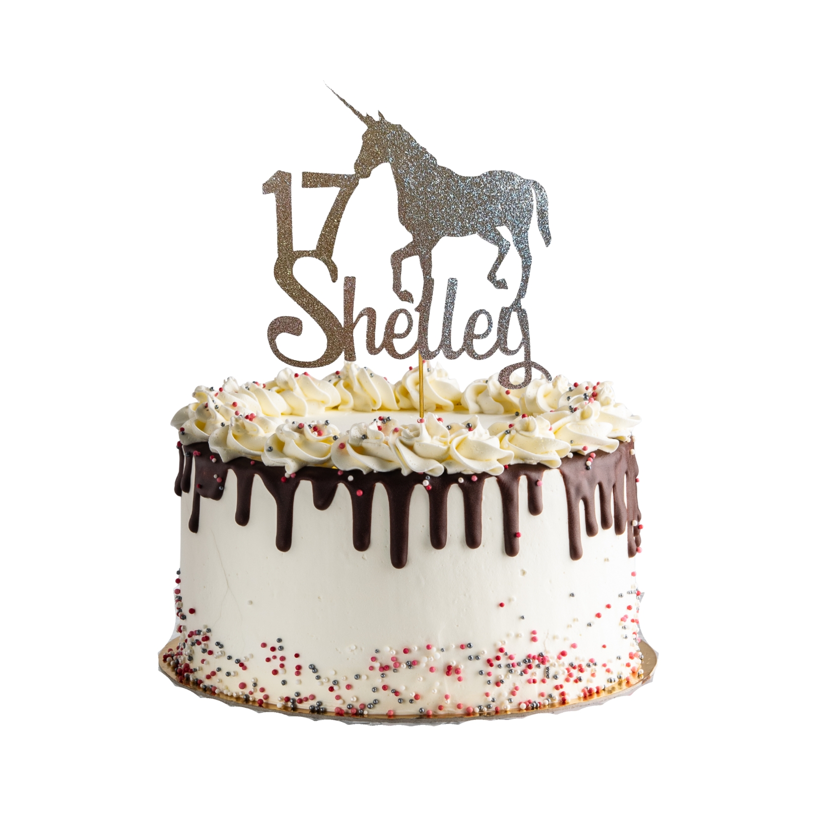 Unicorn Personalized Name and Age Cake Topper – Style 01