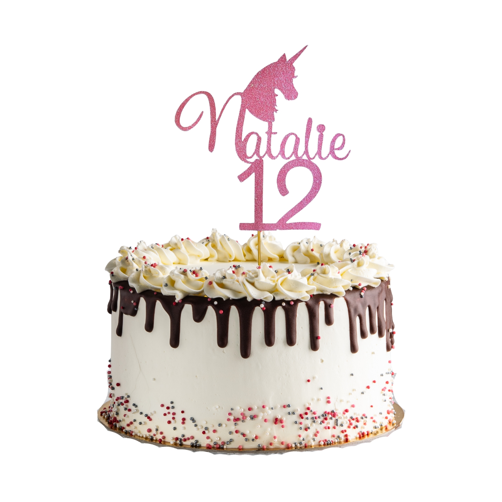 Unicorn Personalized Name and Age Cake Topper – Style 02