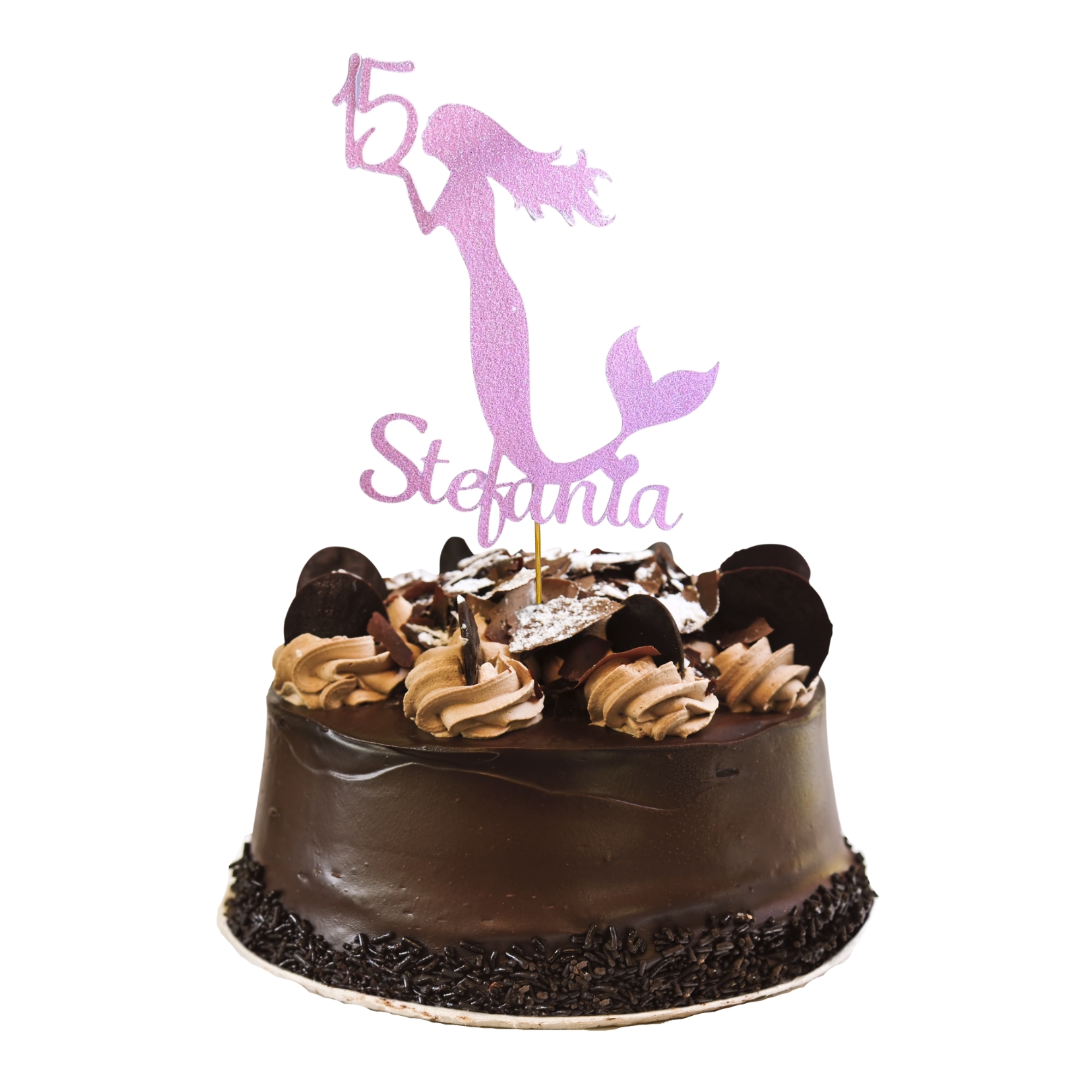 Mermaid Under the Sea Glitter Cake Topper – Birthday Party Decoration – Custom Color