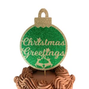 Christmas Greetings Winter Holiday Cake Topper Centerpiece