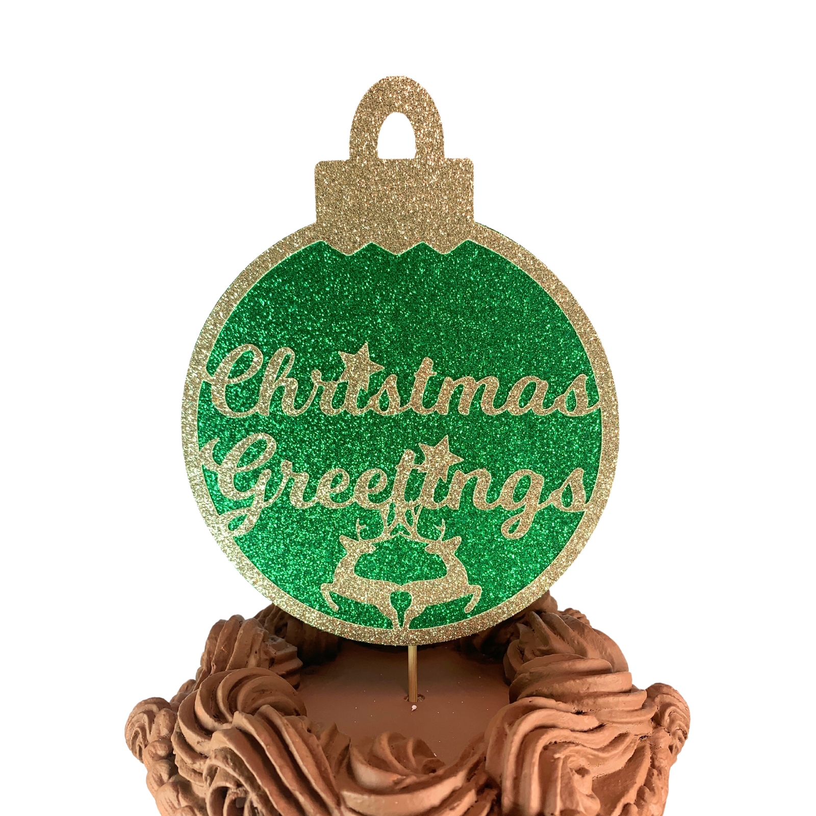 Christmas Greetings Winter Holiday Cake Topper Centerpiece