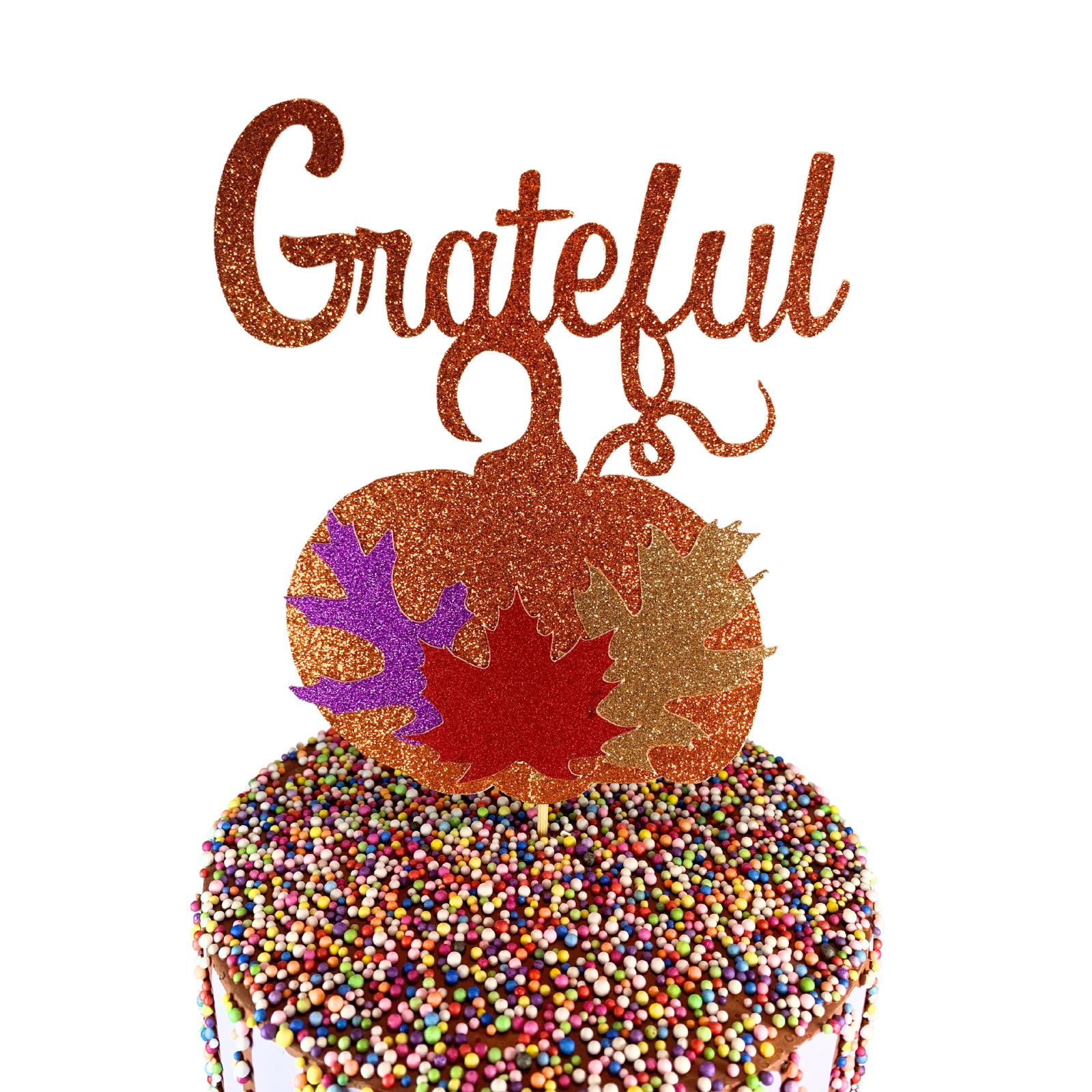 Grateful Autumn Thanksgiving Cake Table Topper Centerpiece