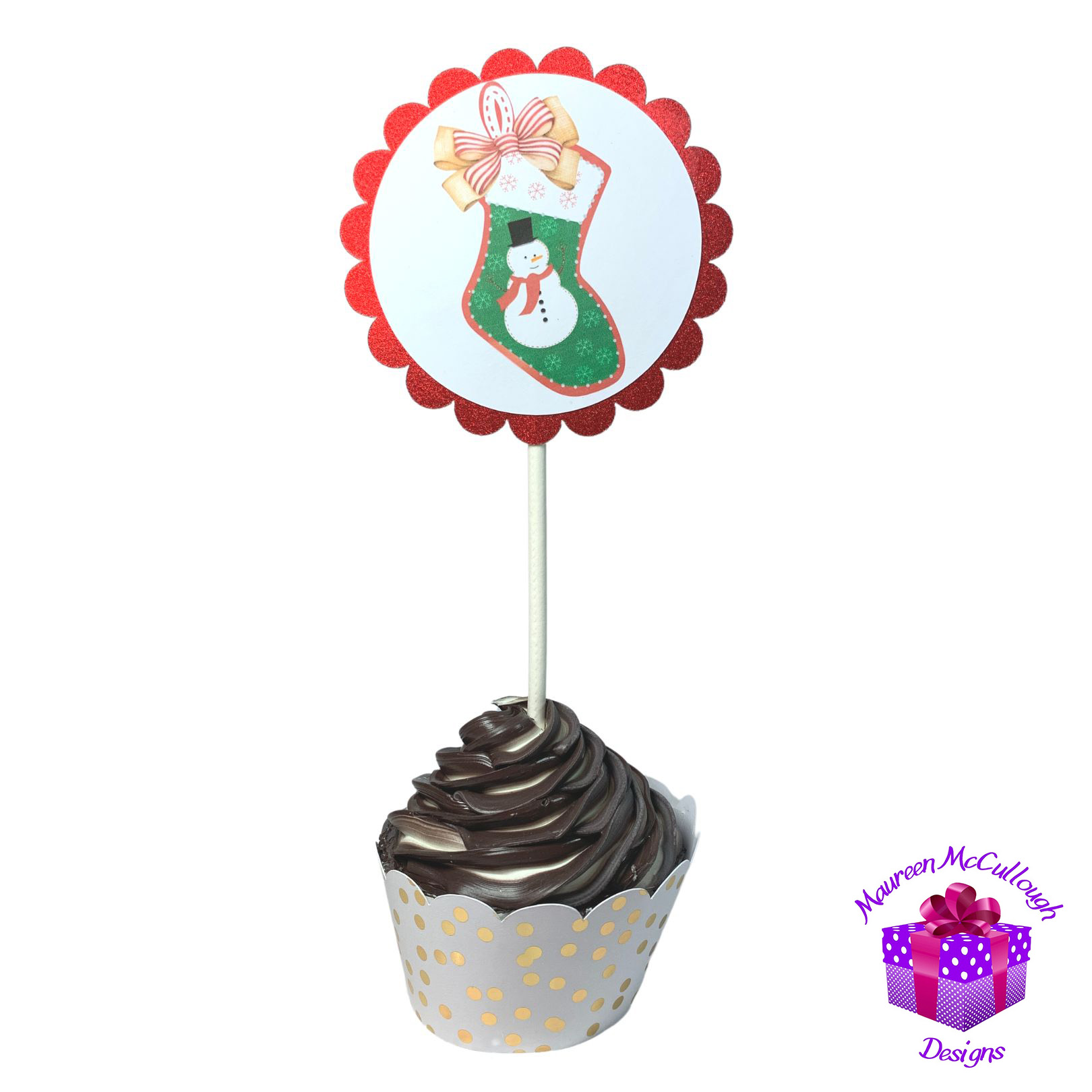 Christmas Winter Birthday Cupcake Toppers Gingerbread House Set 01