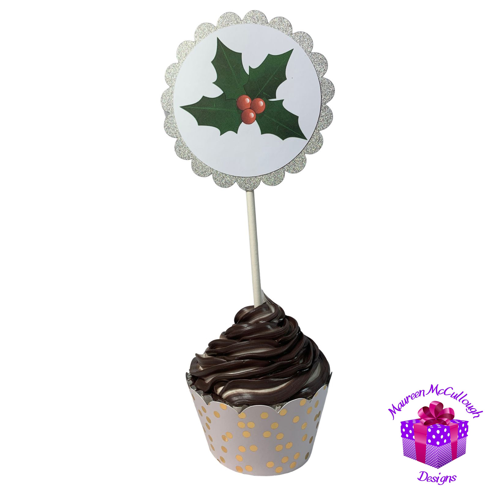 Christmas Winter Birthday Cupcake Toppers Gingerbread House Set 01