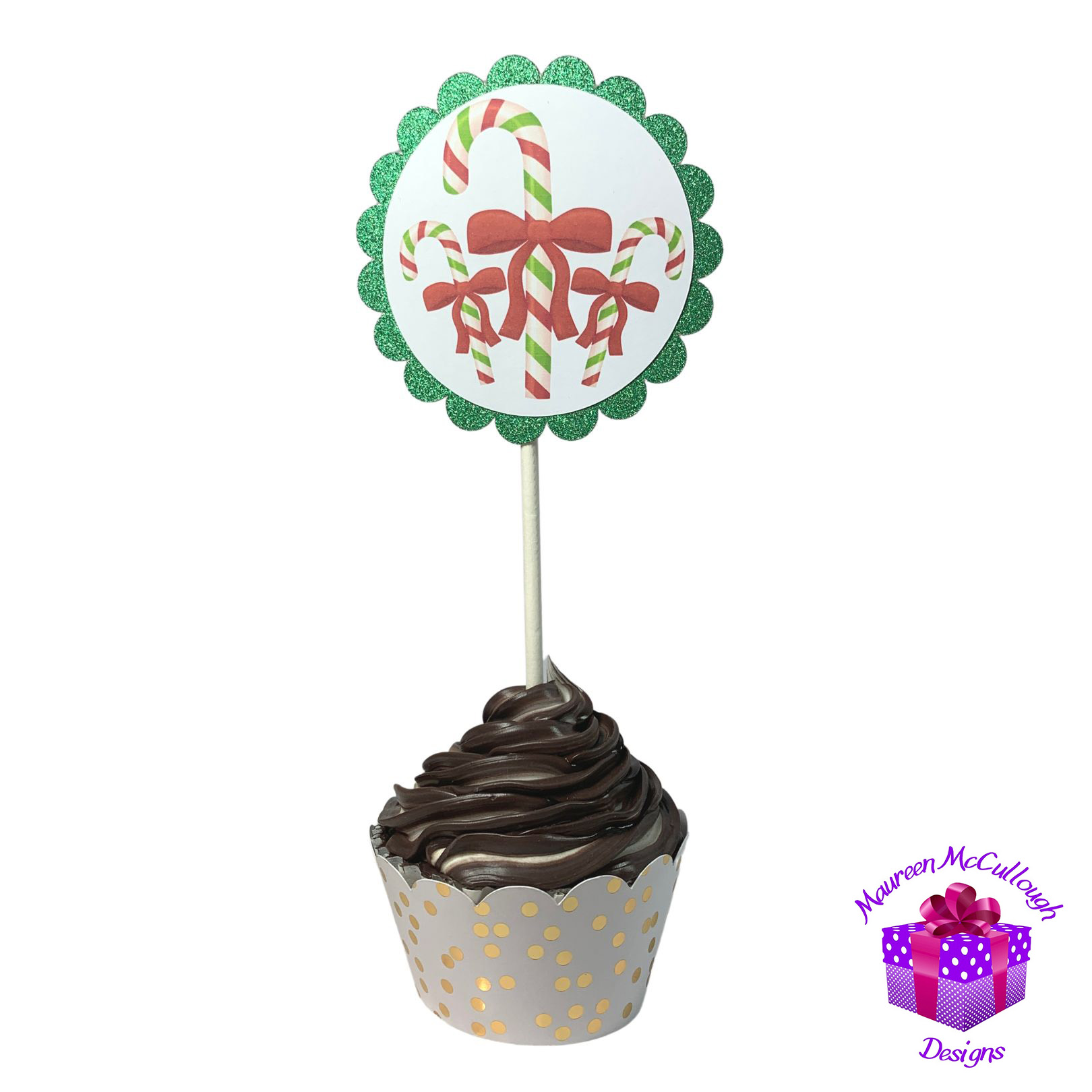 Christmas Winter Birthday Cupcake Toppers Gingerbread House Set 01