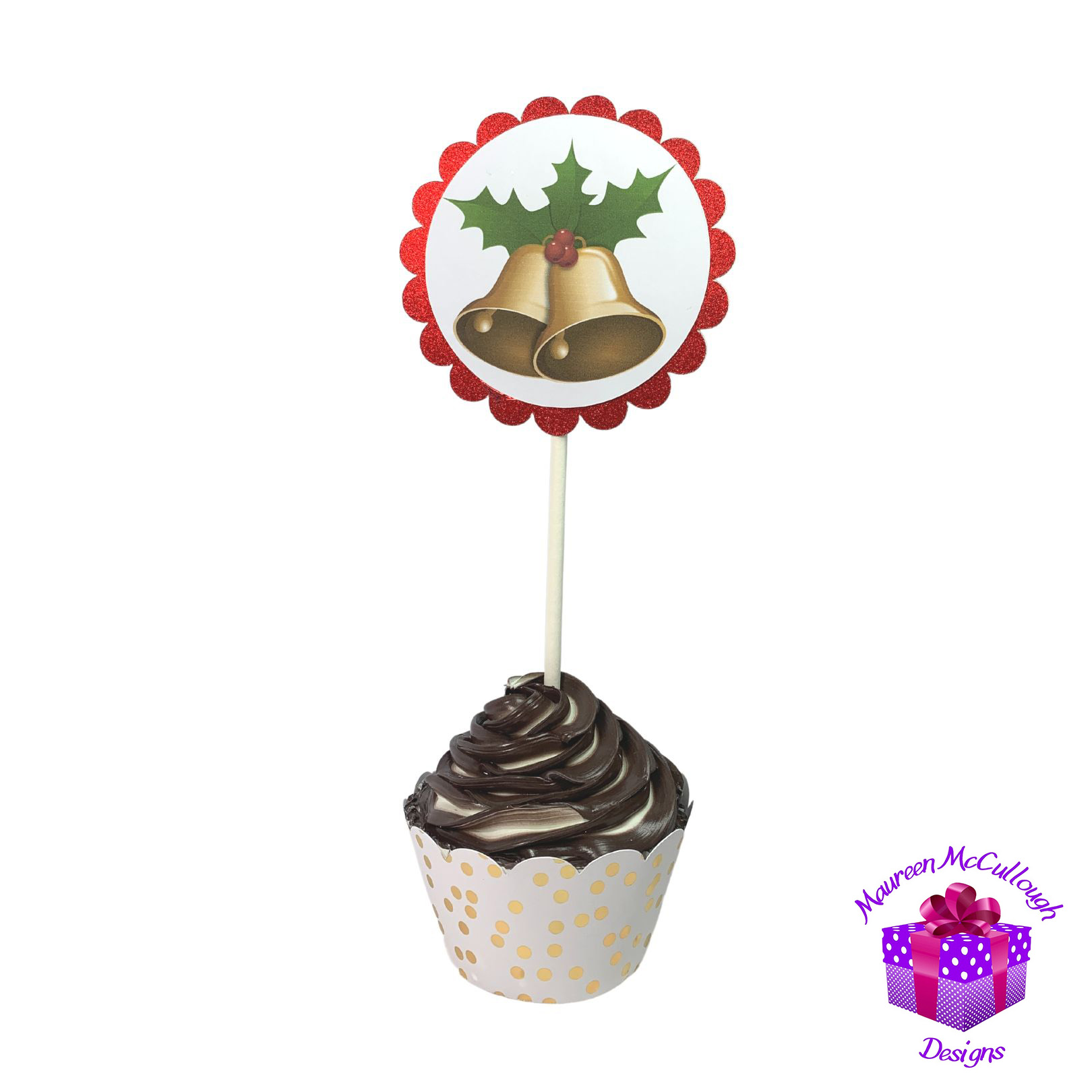 Christmas Winter Birthday Cupcake Toppers Christmas Tree Set 02