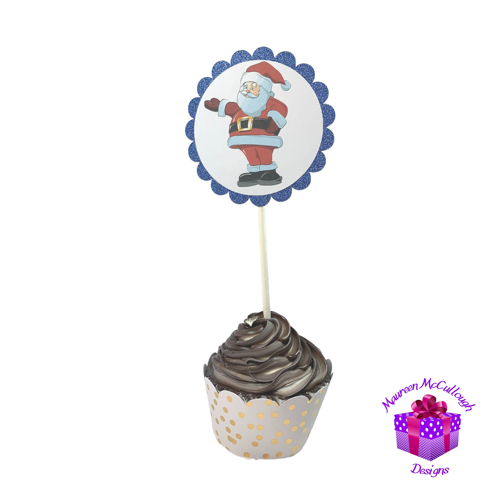 Christmas Winter Birthday Cupcake Toppers Christmas Tree Set 02
