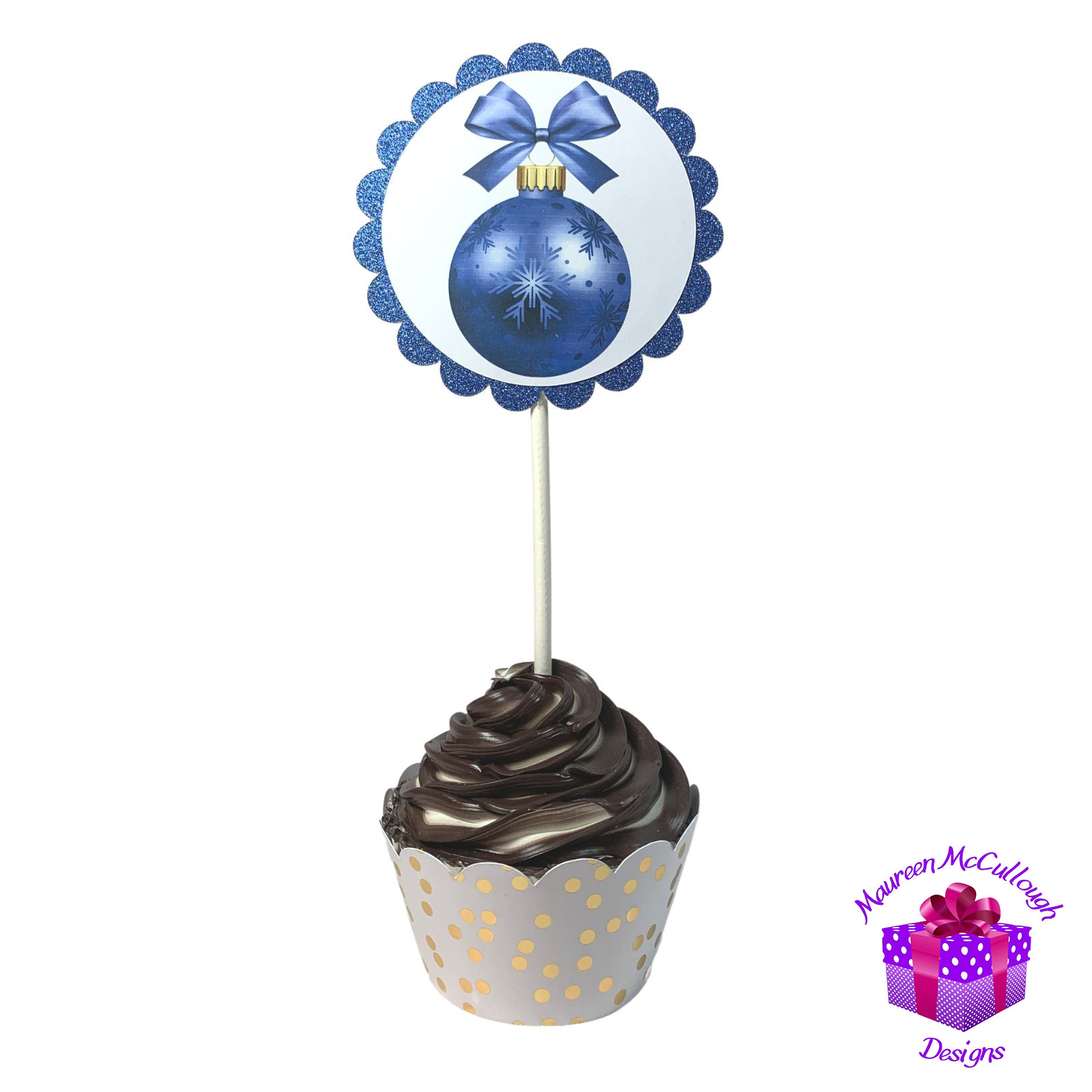 Christmas Winter Birthday Cupcake Toppers Christmas Tree Set 02