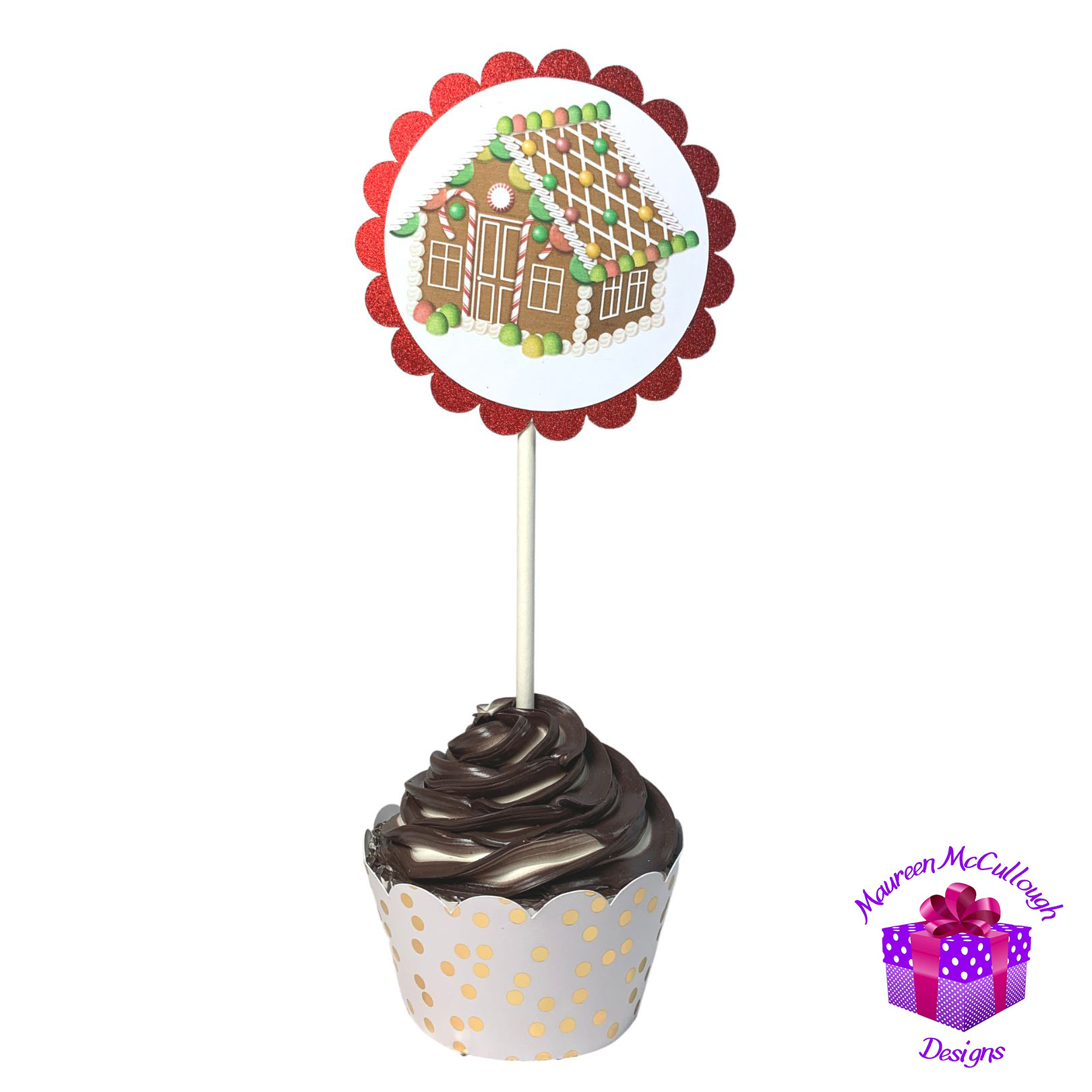 Christmas Winter Birthday Cupcake Toppers Christmas Tree Set 02