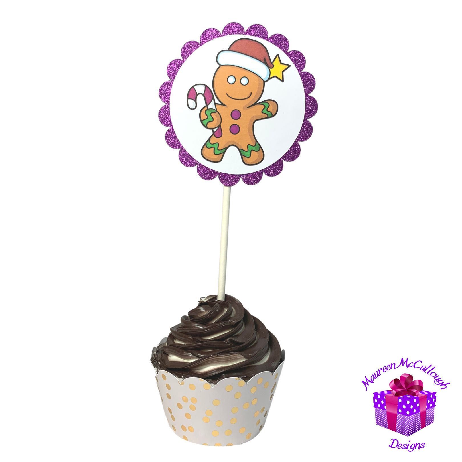 Christmas Winter Birthday Cupcake Toppers Christmas Tree Set 02