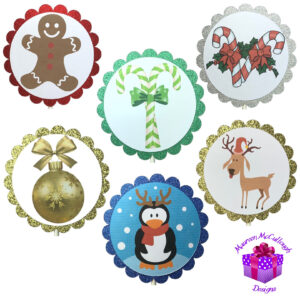 Christmas Winter Birthday Cupcake Toppers Candy Canes Set 03