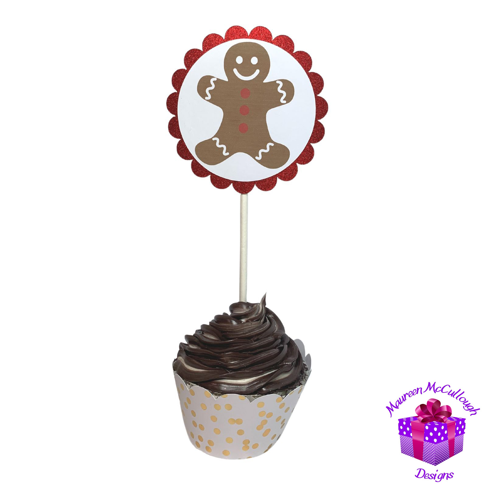 Christmas Winter Birthday Cupcake Toppers Candy Canes Set 03