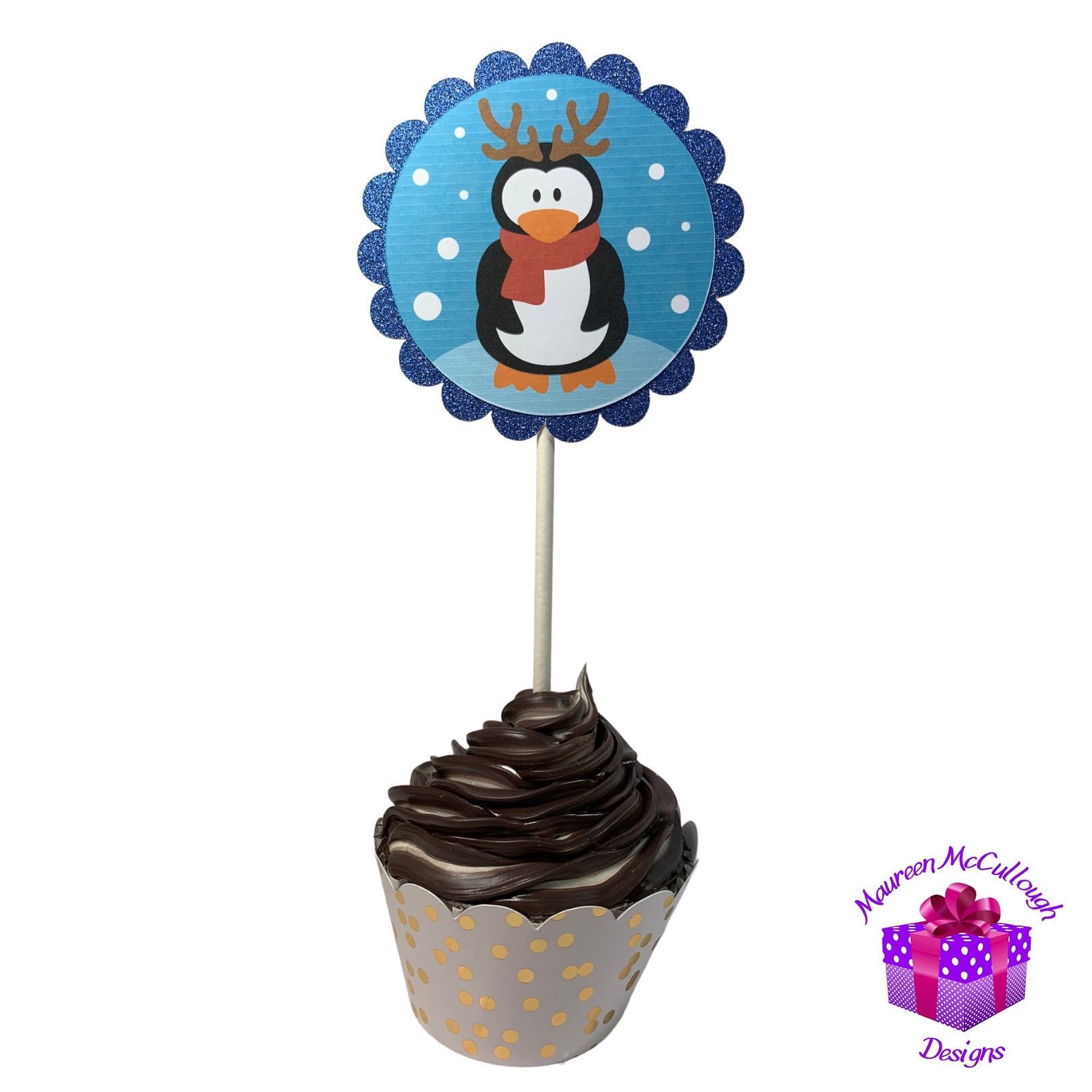 Christmas Winter Birthday Cupcake Toppers Candy Canes Set 03