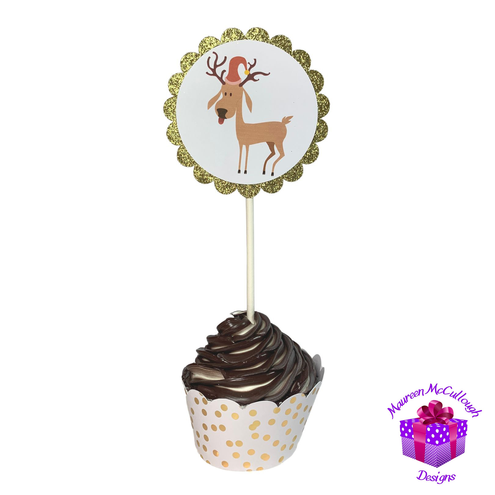 Christmas Winter Birthday Cupcake Toppers Candy Canes Set 03