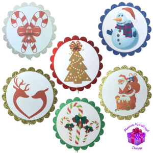 Christmas Winter Birthday Cupcake Toppers Gingerbread Tree Set 05