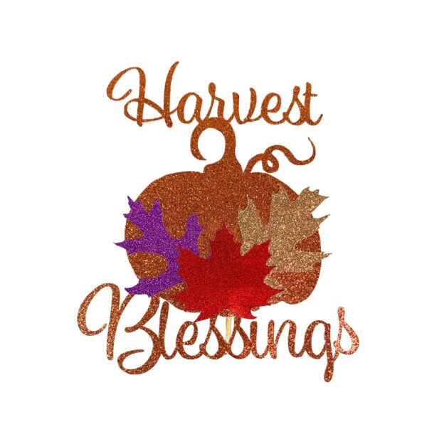 Harvest Blessings Autumn Thanksgiving Cake Topper Centerpiece
