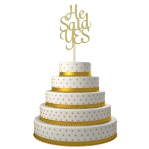 Wedding Engagement He Said Yes Cake Topper