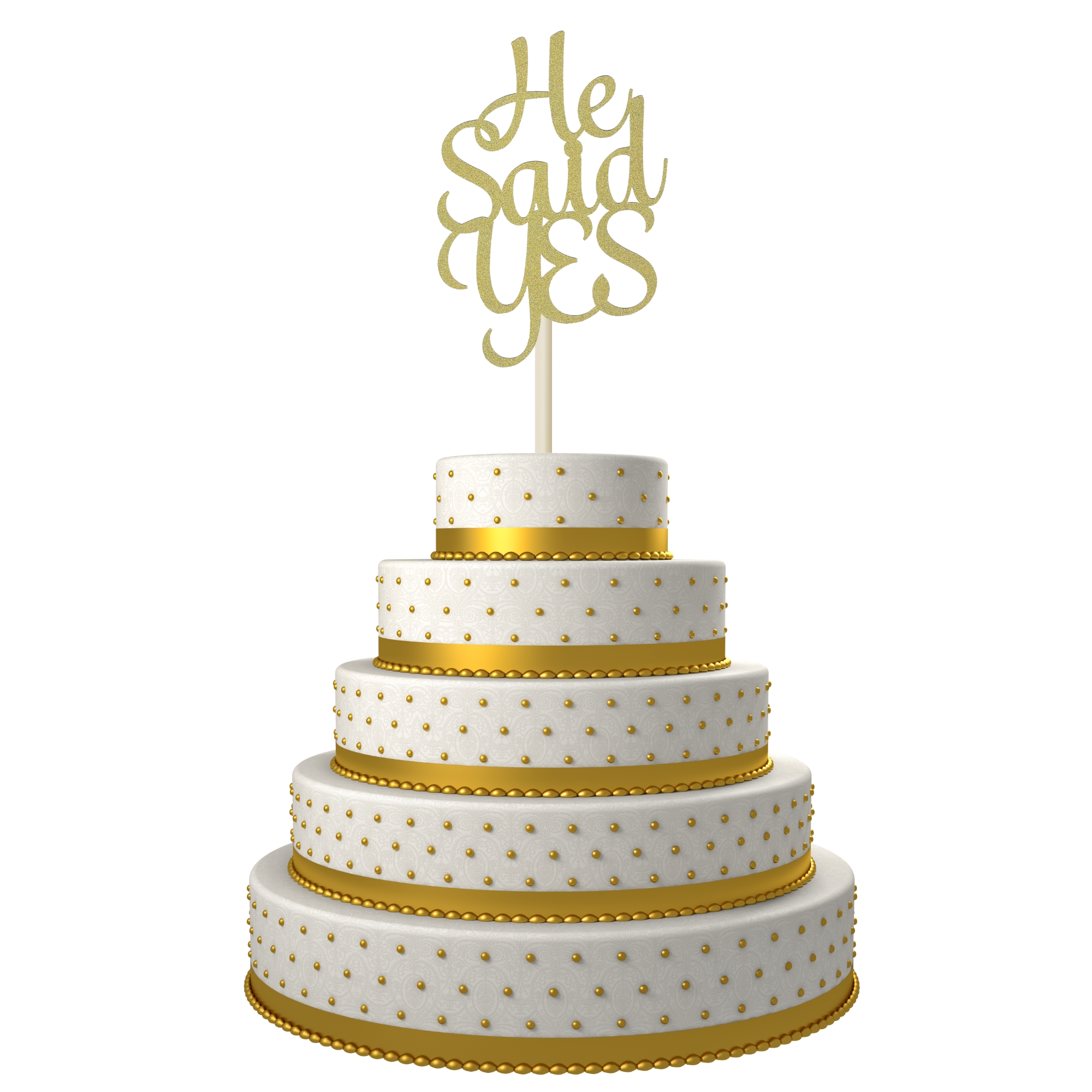 Wedding Engagement He Said Yes Cake Topper