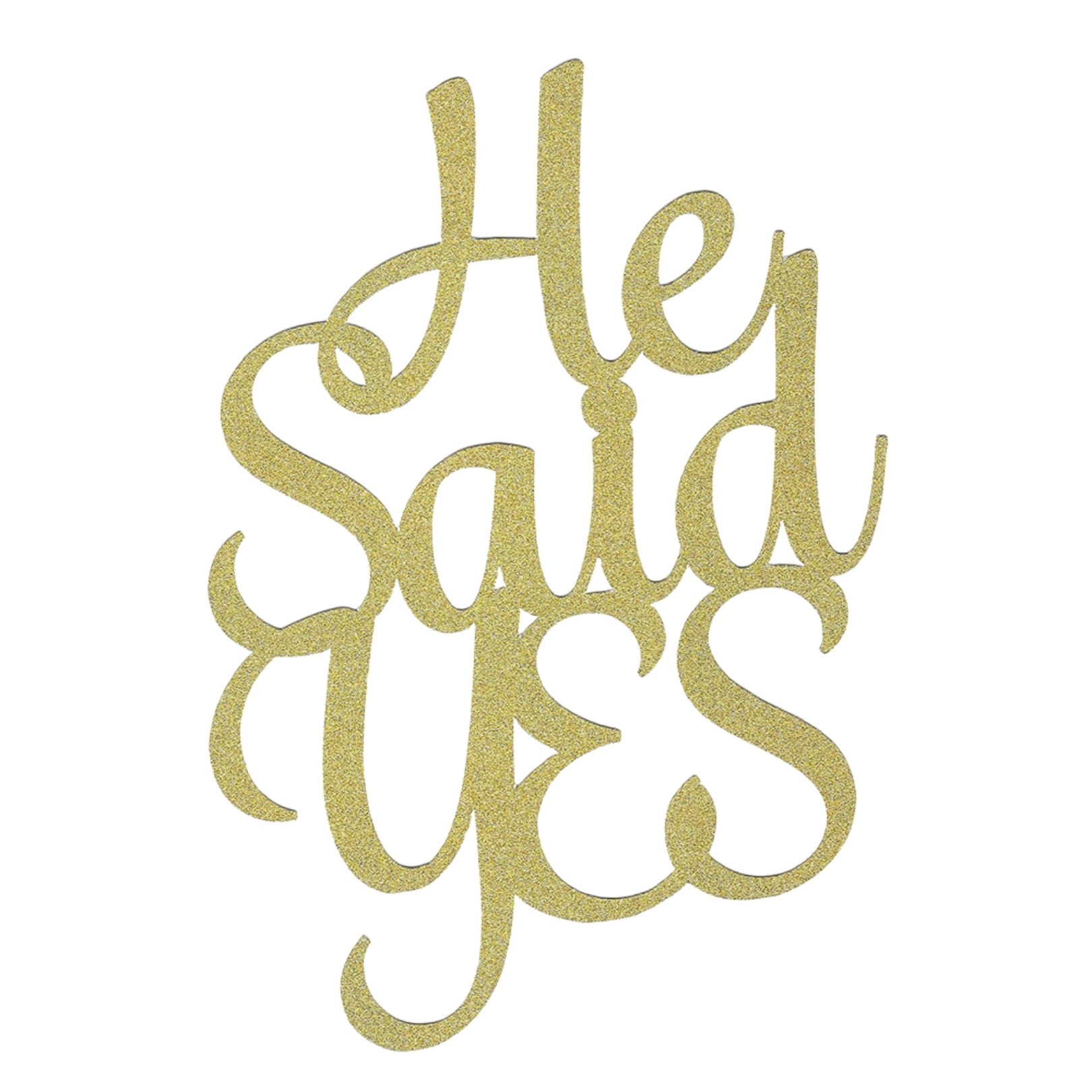 Wedding Engagement He Said Yes Cake Topper