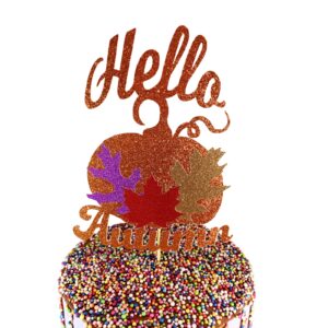 Hello Autumn Cake Topper Table Centerpiece Thanksgiving Fall