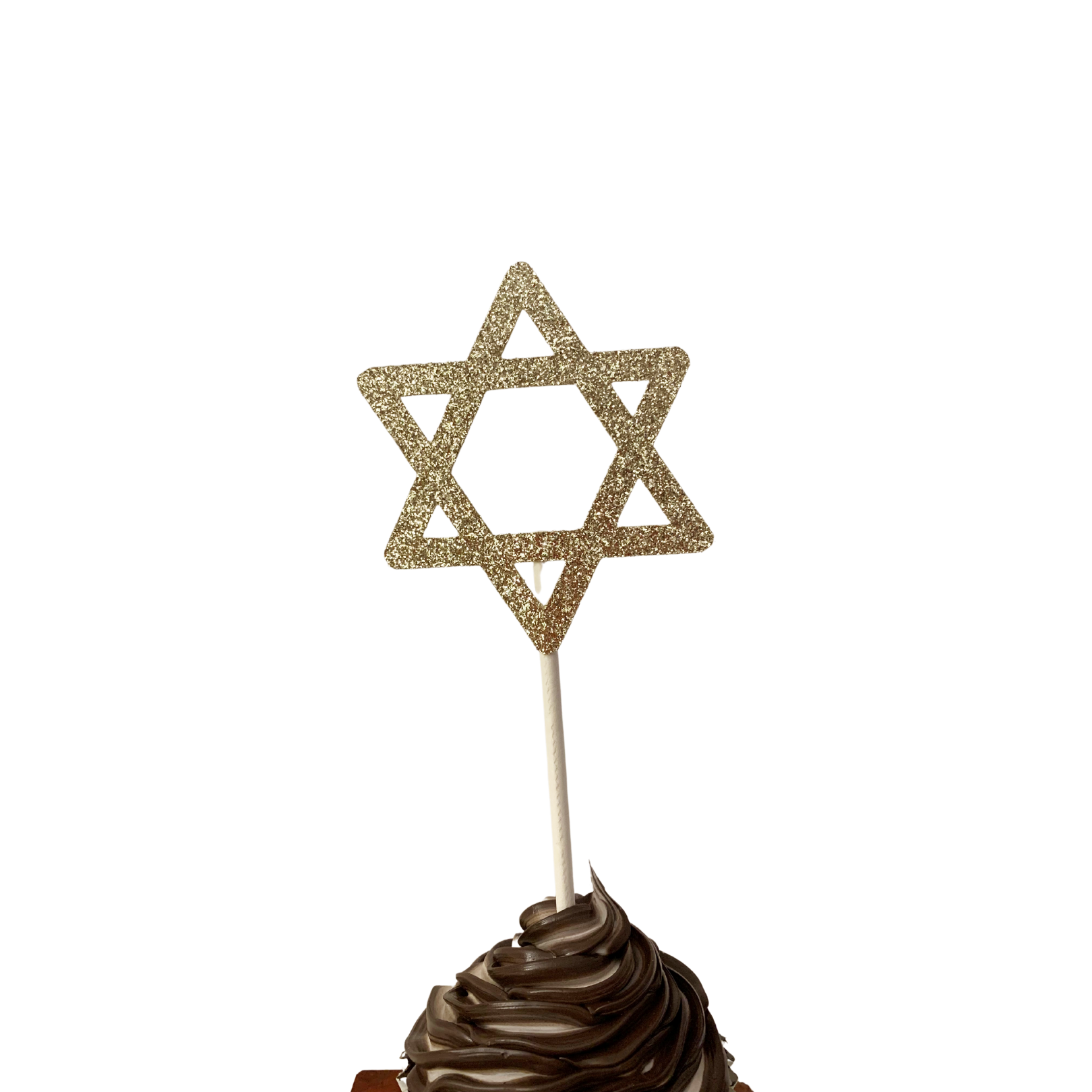 Star of David Cupcake Topper – Glitter Decoration for Any Occasion