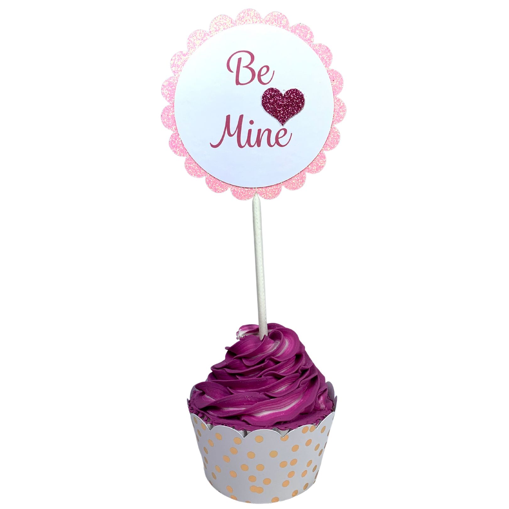 Valentines Day Cupcake Toppers XOXO Be Mine LOVE Cupid Set 01