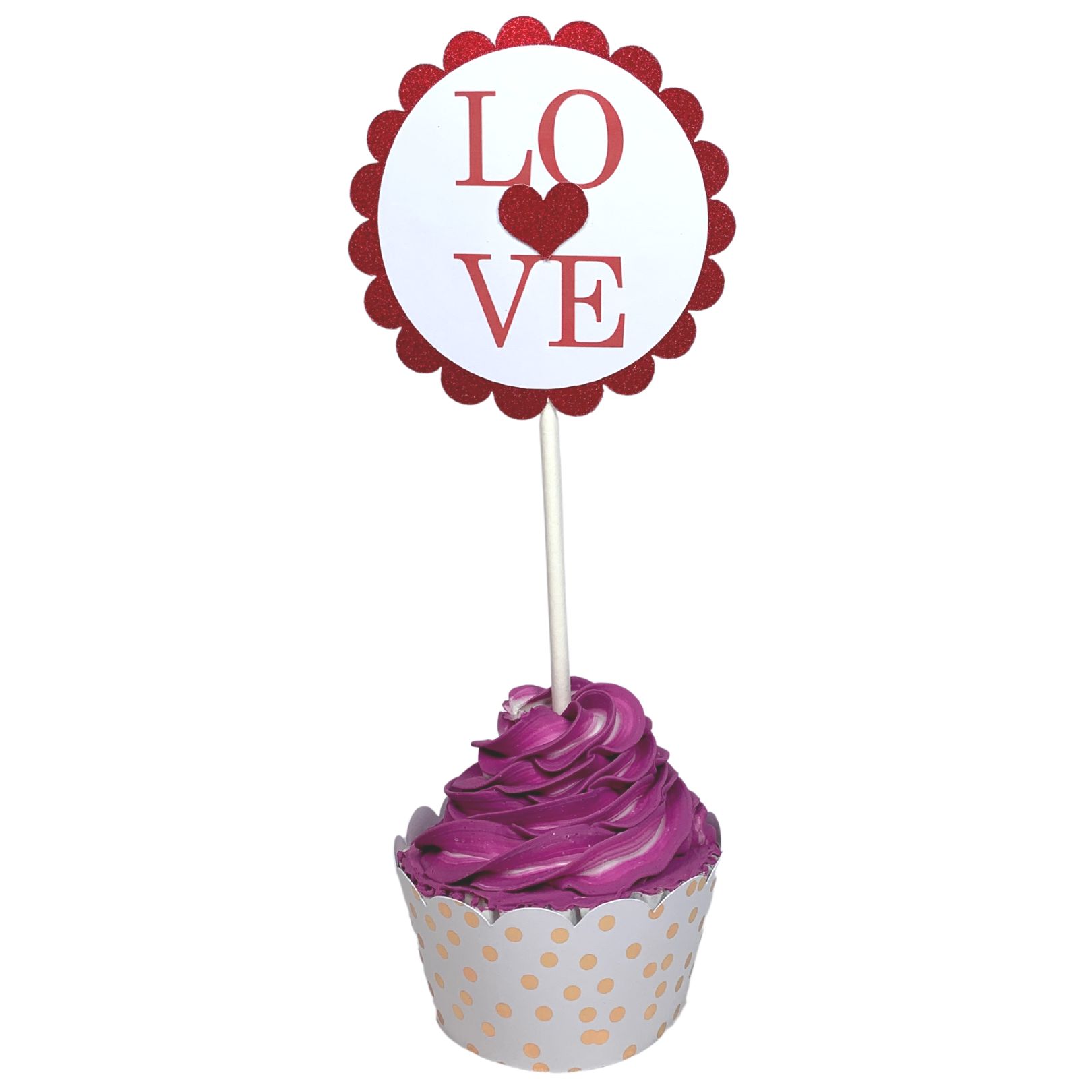 Valentines Day Cupcake Toppers XOXO Be Mine LOVE Cupid Set 01