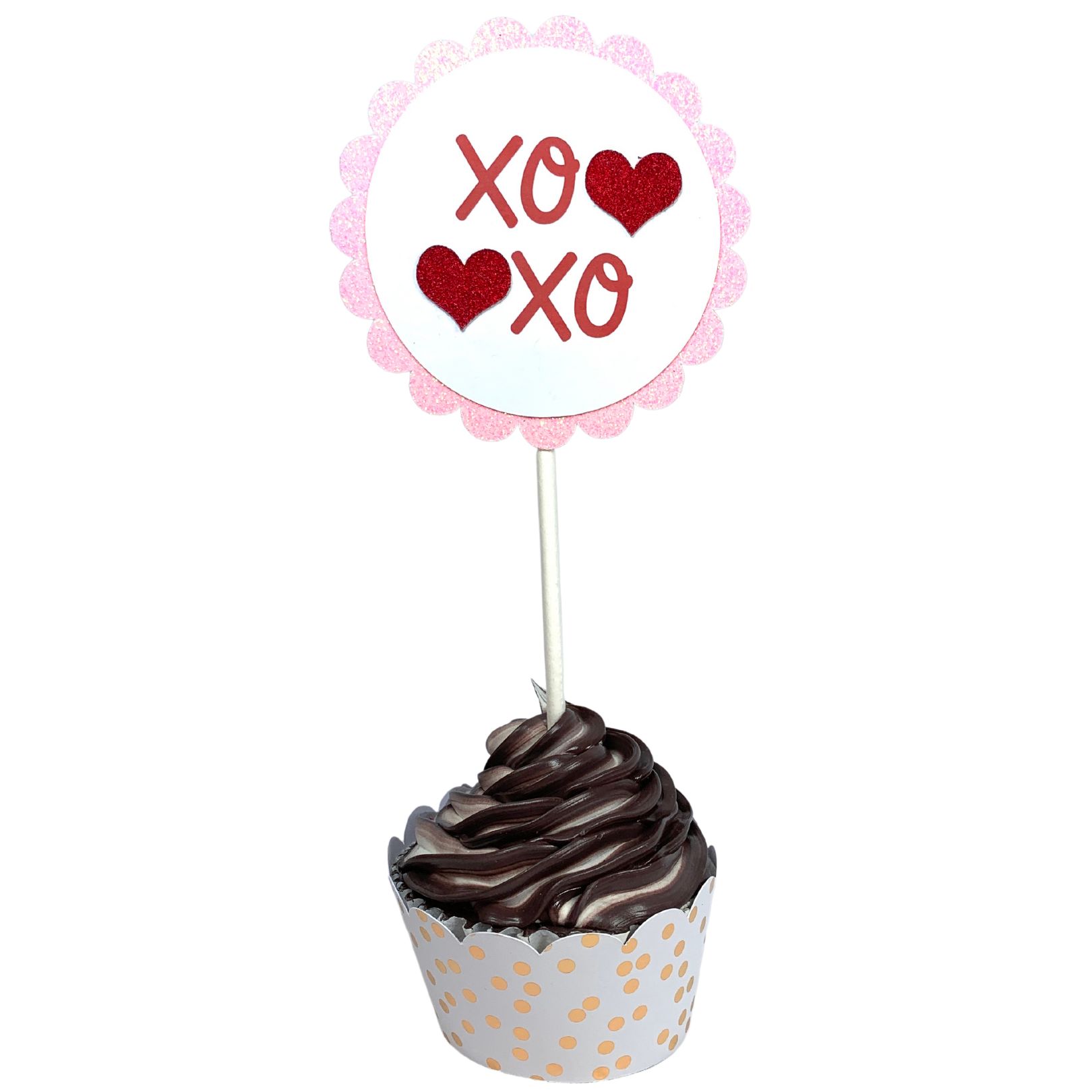 Valentines Day Cupcake Toppers XOXO Be Mine LOVE Cupid Set 01