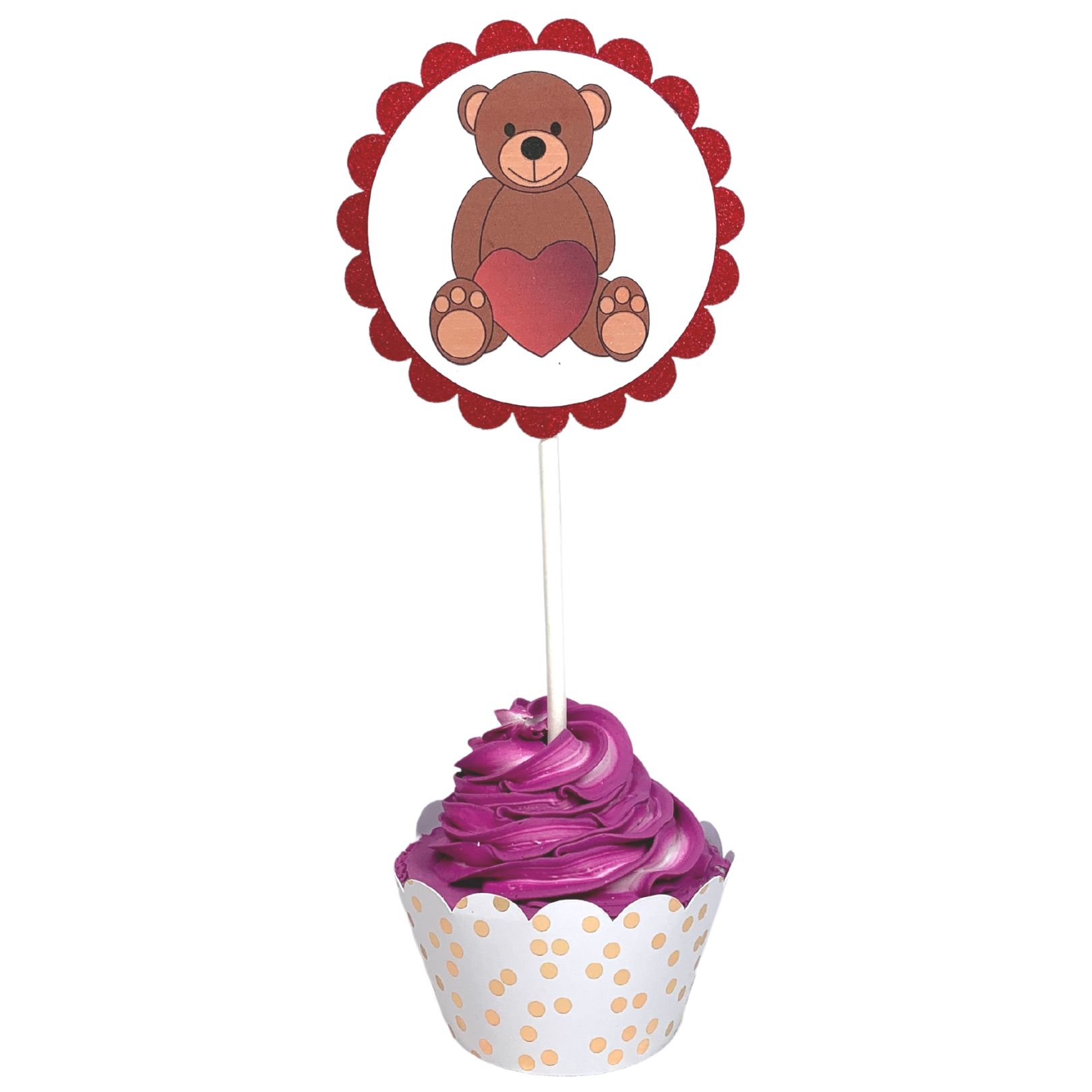 Valentines Day Cupcake Toppers Cupids Bears Hearts I Love You Set 02