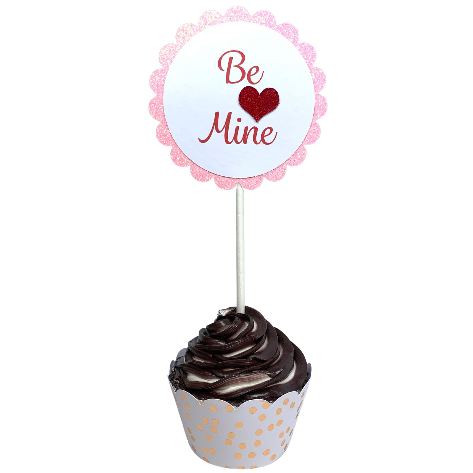 Valentines Day Cupcake Toppers Be Mine Love Cupid Bear Heart Balloons Set 03