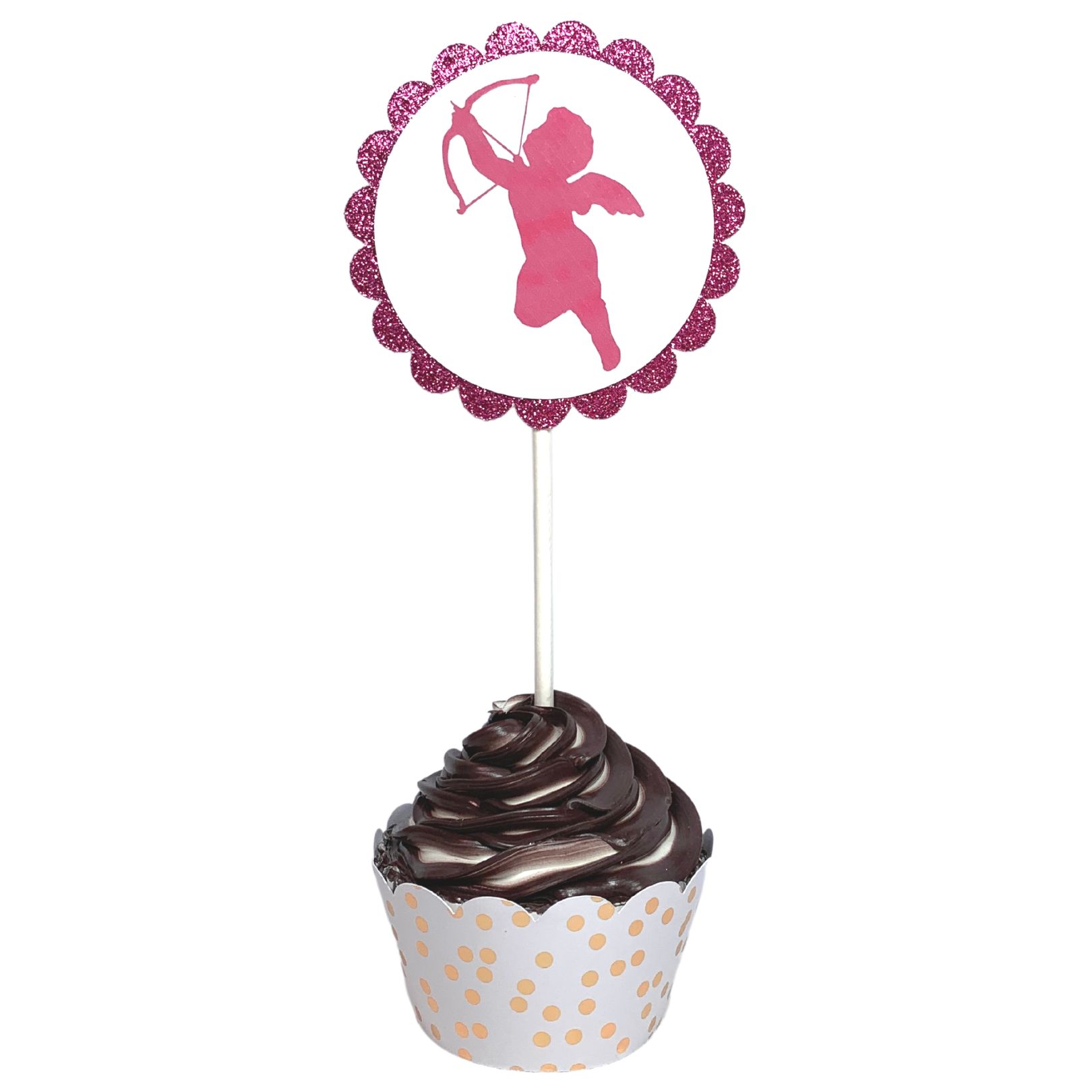 Valentines Day Cupcake Toppers Be Mine Love Cupid Bear Heart Balloons Set 03