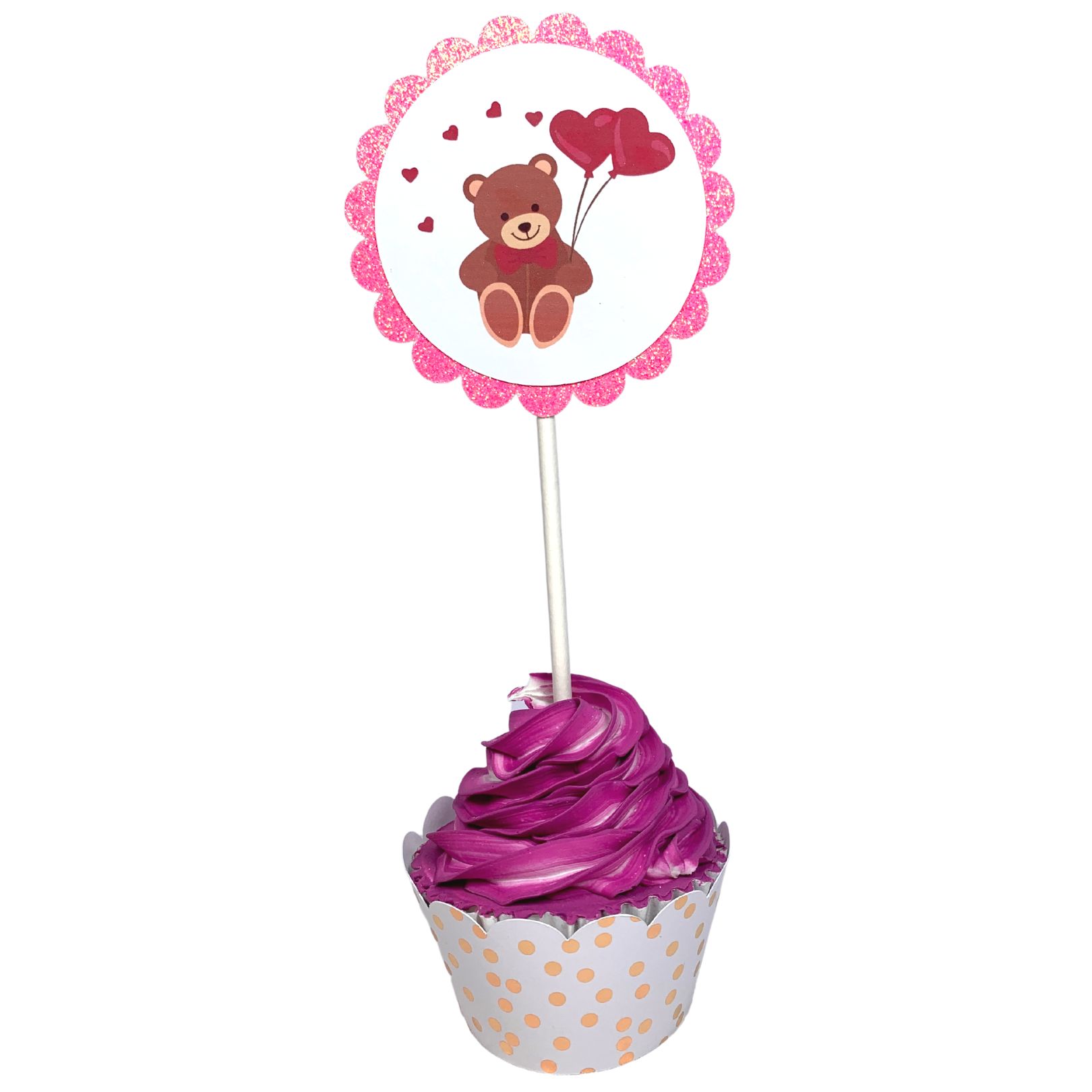 Valentines Day Cupcake Toppers Cupids Bear Balloon Hearts I Love You Set 04