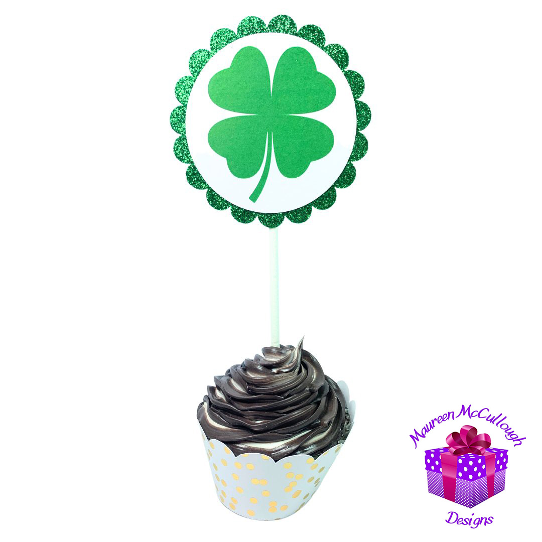 xr:d:DAFkUvBjyqg:58,j:5723020123,t:23053002 St. Patrick’s Day Cupcake Toppers Shamrock Beer Gnome Leprechaun Set 01