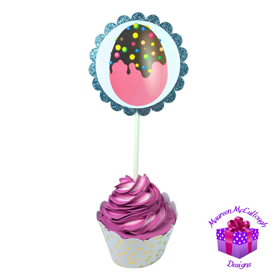 xr:d:DAFkVJP19RU:53,j:5772941477,t:23053017 Easter Party Cupcake Toppers Bunnies Chicks Eggs Set 01