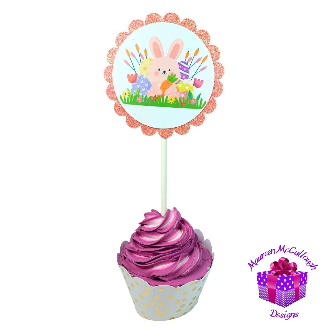 xr:d:DAFkVJP19RU:53,j:5772941477,t:23053017 Easter Party Cupcake Toppers Bunnies Chicks Eggs Set 01